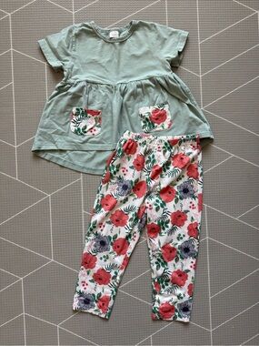 Small shop|Baby girl/toddler matching set,mixed florals•••Size 2-3T,Boho cute!